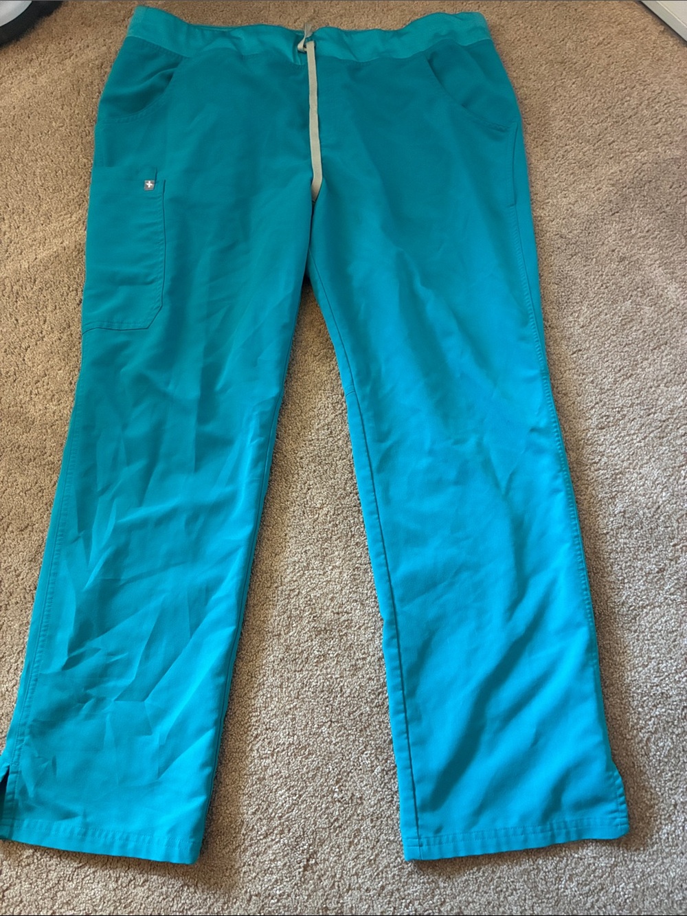 FIGS Technical Collection Kade Cargo Scrub Pants - Teal - Size XL